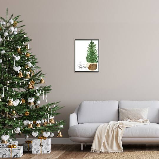 Stupell Industries All Hearts Home For Christmas Phrase Framed Giclee Art